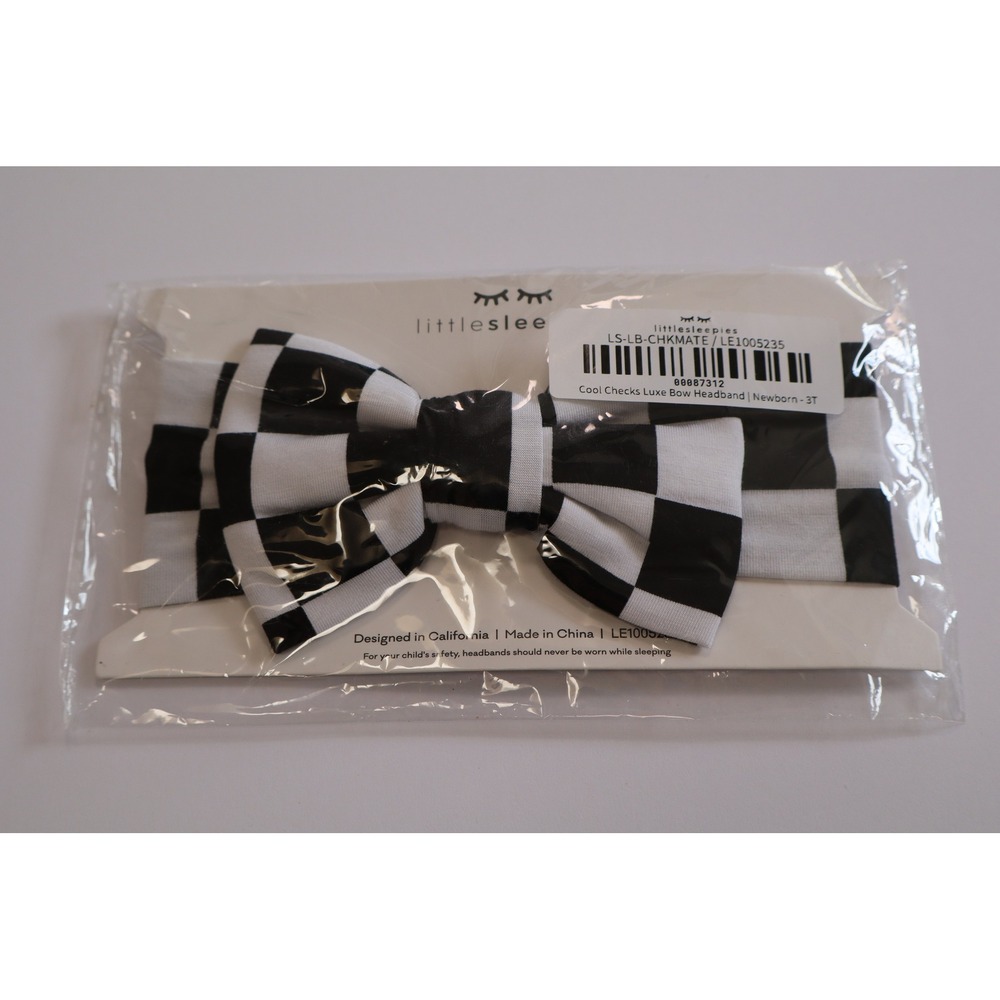 Little Sleepies Cool Checks Luxe Bow Headband Newborn-3T